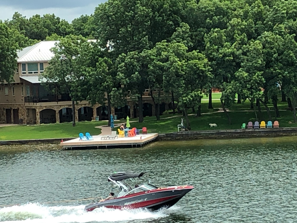 View of boats on Lake LBJ